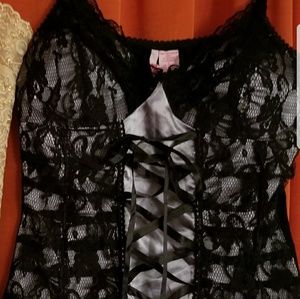 Black Laced-up Camisole
